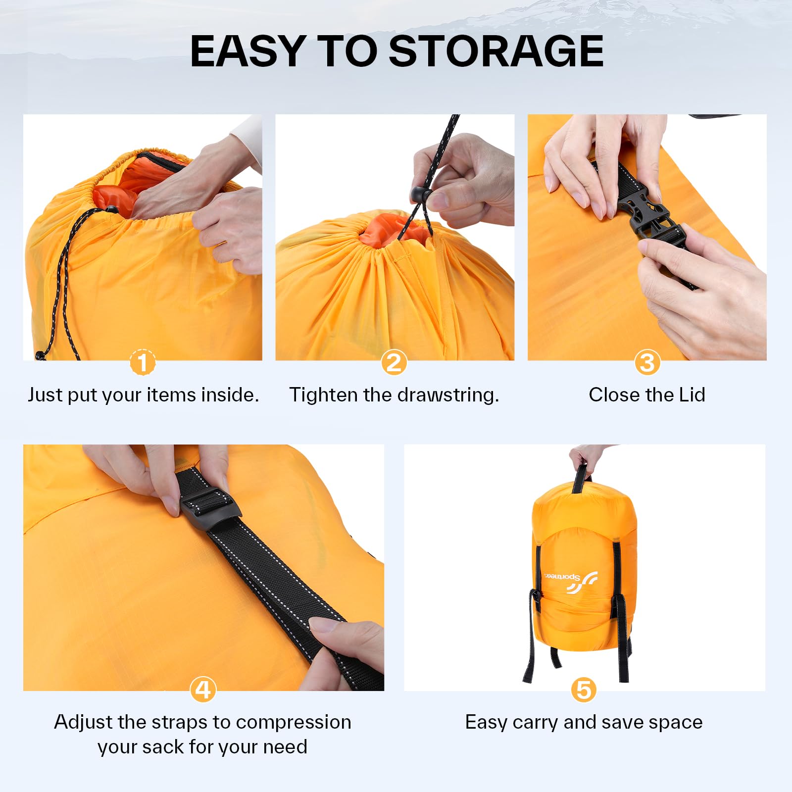 Amazon | Sportneer 圧縮袋、13L/20L/40L/50L 寝袋スタッフサック